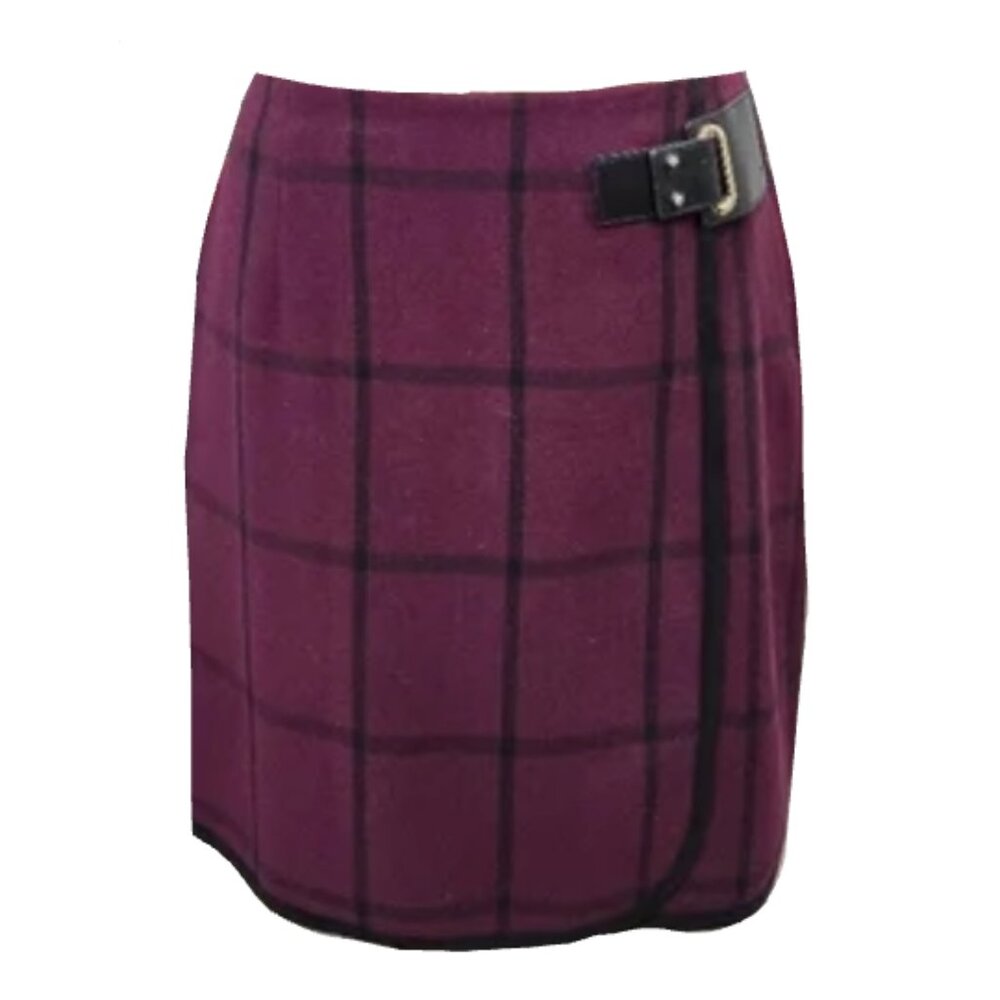 Beautiful Ivanka Trump Faux-Wrap Plaid Mini Skirt